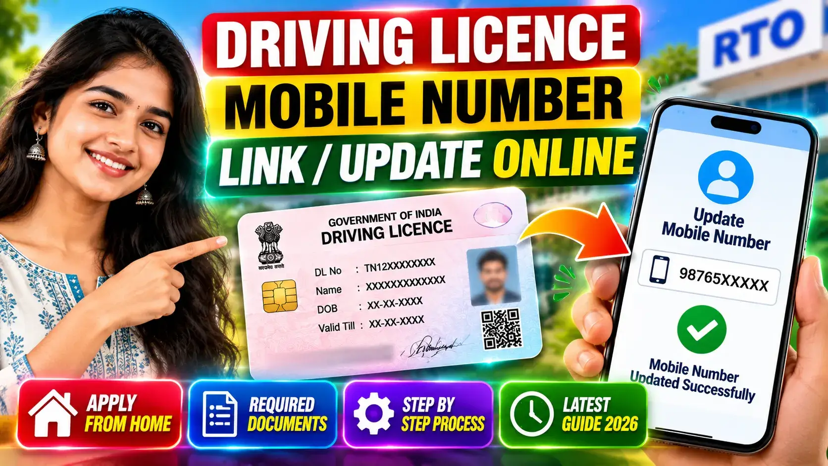 Driving Licence Mobile Number Link, DL Mobile Number Update, Driving Licence Update Online, Link Mobile Number with DL, Parivahan Driving Licence, Sarathi Parivahan, Driving Licence Mobile Number Change, DL Update 2026